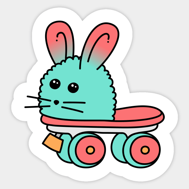 Bunny roller skate Sticker by s3xyglass3s